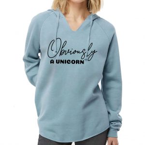 Obviously a Unicorn California Wave Wash Hoodie - Fantasy Unicorn Clothing - Funny Unicorn Gift