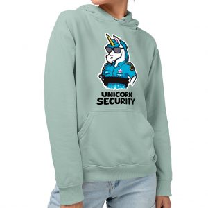 Unicorn Security Sponge Fleece Hoodie - Funny Apparel - Unicorn Graphic Clothing