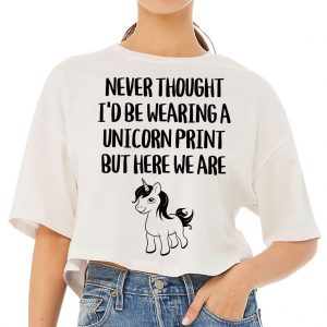 Unicorn Lover Women's Crop Tee Shirt - Funny Mom Clothes - Unicorn Party Apparel